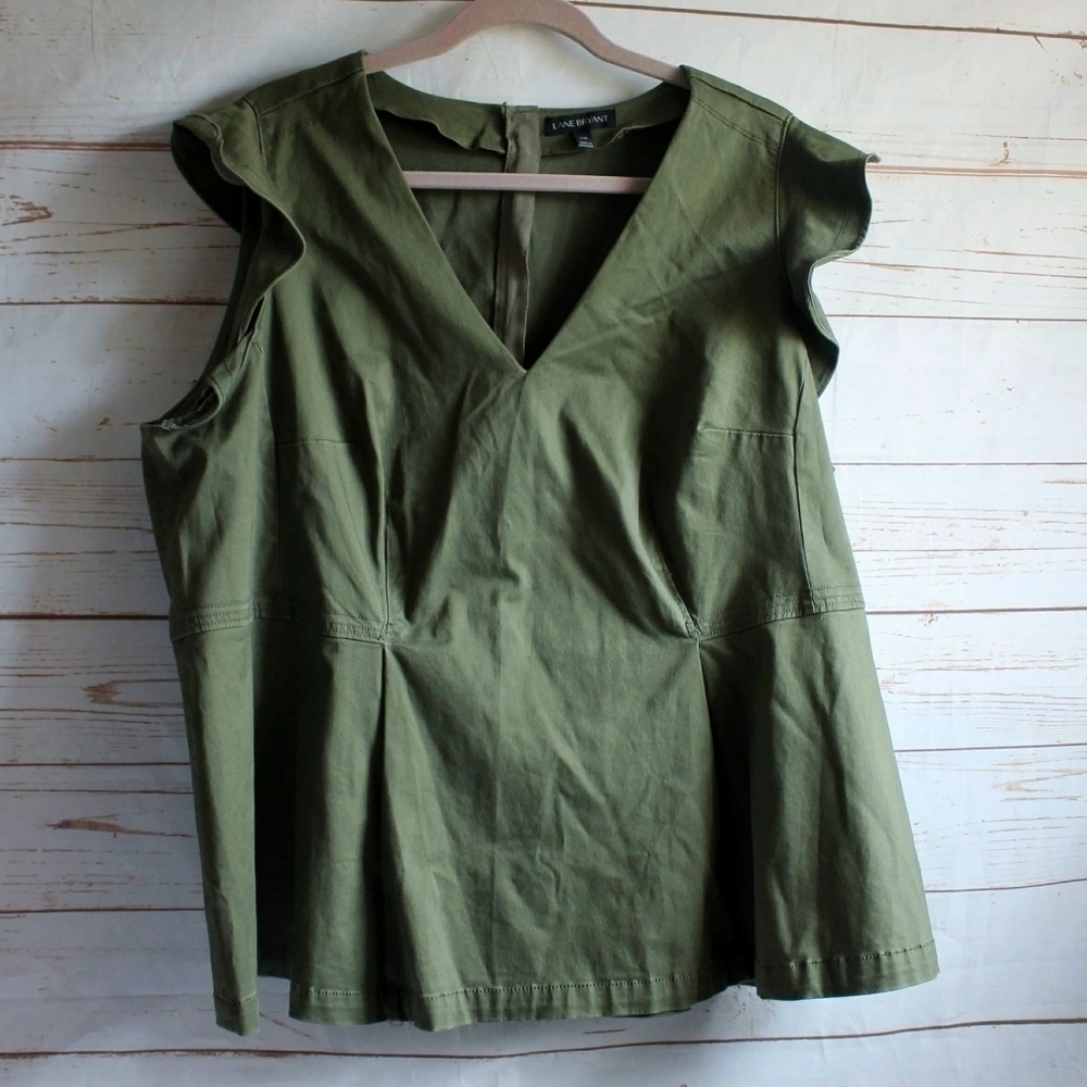 Lane Bryant Army Green Peplum Tank Top‎ 22